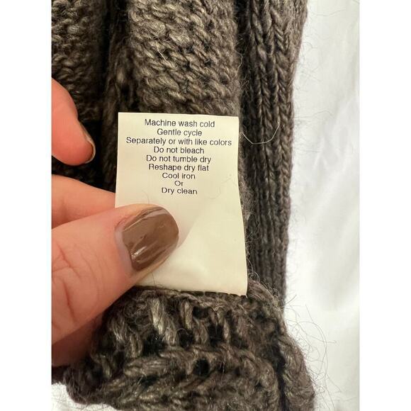 Chiaramente Open Cardigan, Wool/Alpaca Blend, made in Italy, Large, Brown - Picture 9 of 9